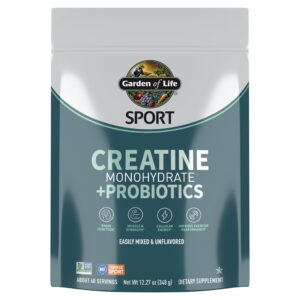 Garden of Life creatine monohydrate sin sabor etiqueta