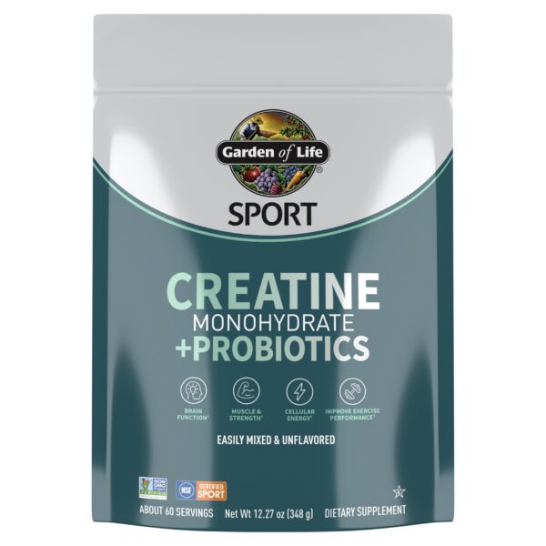 Garden of Life creatine monohydrate sin sabor etiqueta