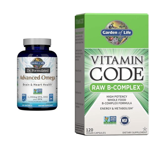 Frasco de Omega Fish Oil y B Complex (Garden of Life)