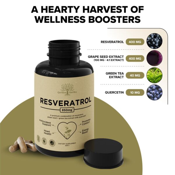 Frasco de cápsulas Garden of Herbz Resveratrol
