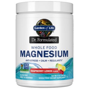 Frente del envase Garden of Life Magnesium en polvo