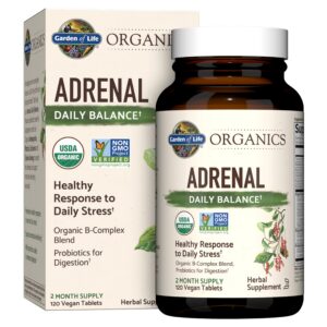 Frasco frontal Garden of Life Organics Adrenal Daily Balance