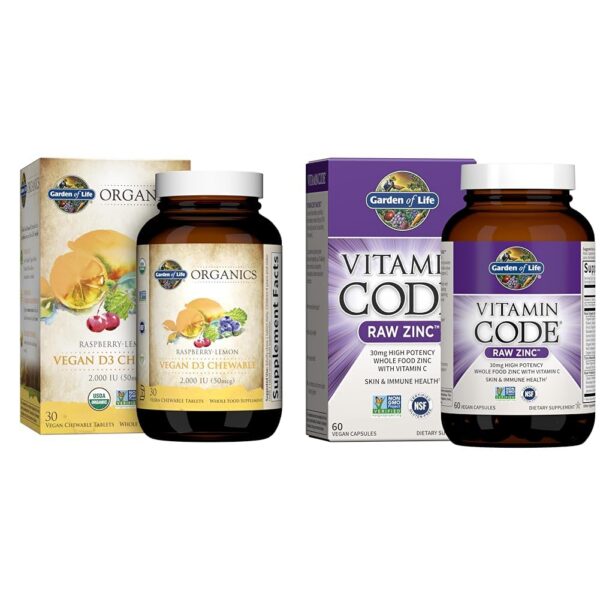 Garden of Life Organics Vitamina D3 vegana masticable caja