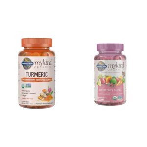 Frente de Garden of Life Organics gomitas cúrcuma