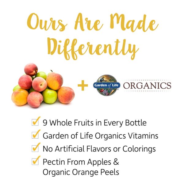 Empaque y frascos del producto Garden of Life Organics