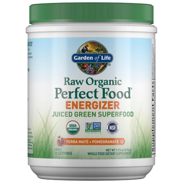 Garden of Life Perfect Food Energizer polvo verde envase