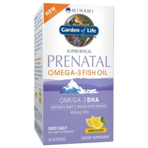 Frasco de DHA Omega-3 y folato