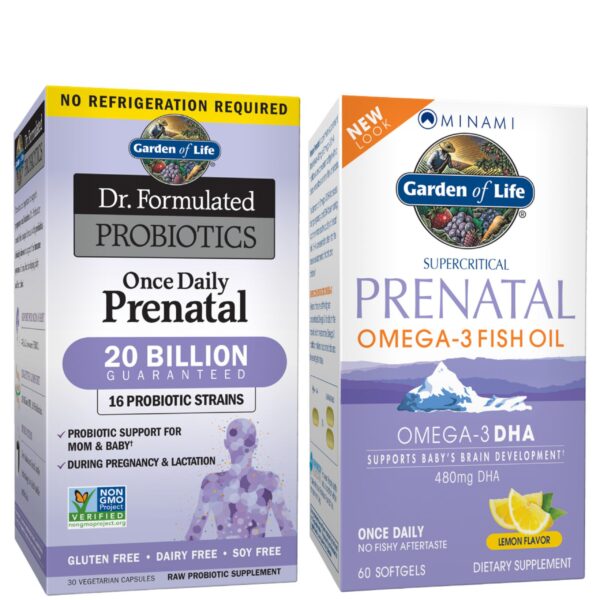 Frente del paquete Garden of Life prenatal