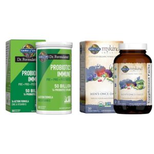 Frasco Garden of Life probióticos y multivitamínicos hombres 30 tabletas