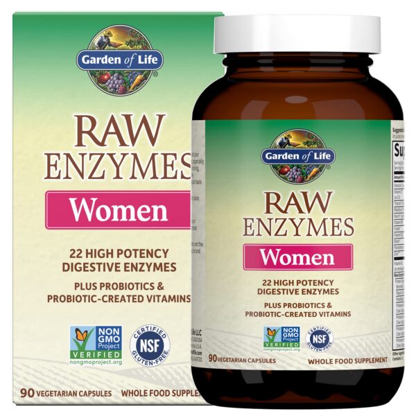 Frasco de Garden of Life RAW Enzymes para mujeres