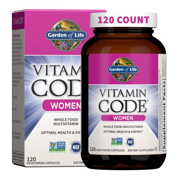 Garden of Life Vitamin Code Mujer Multi frasco lateral