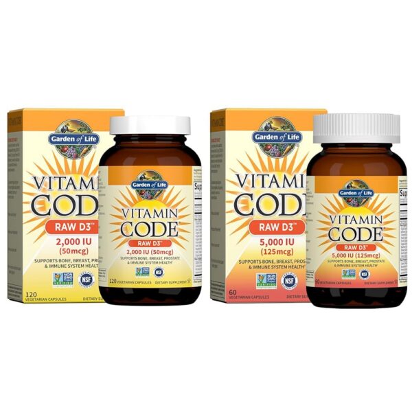 Frente de la etiqueta Garden of Life Vitamin Code Raw D3