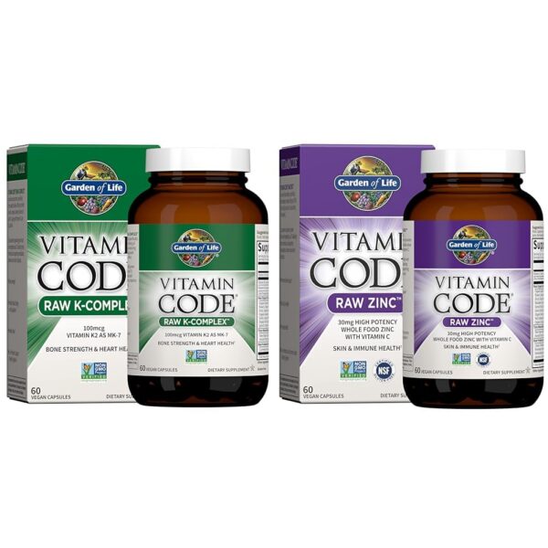 Garden of Life frasco con K2 K1 Zinc C