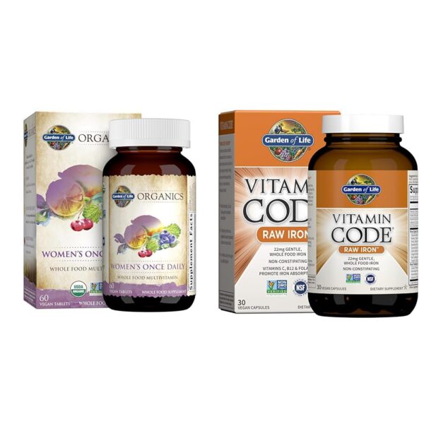 Etiqueta frontal de Garden of Life Women's Organics multivitamínico