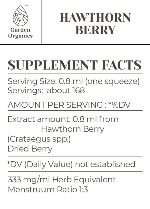 Version 1.0.0 Paquete 4 fl oz tintura natural de baya de espino Garden Organics