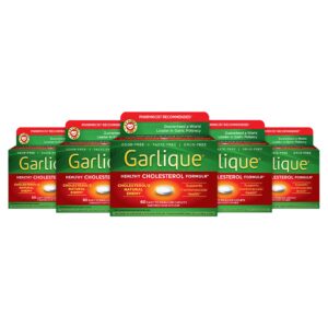 Garlique cápsulas colesterol saludable paquete 5, 60 tabletas entéricas