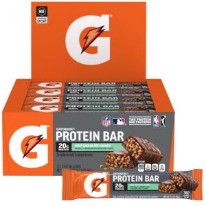 Barra Gatorade Whey sabor menta chocolate frente