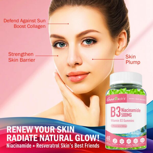 Frasco de gomitas Geeoasis Niacinamida