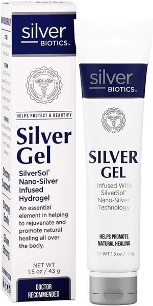 Gel calmante para la piel SilverSol 20 PPM de 1.5 oz