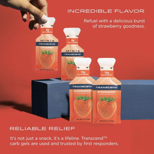 Version 1.0.0 Gel energético carbos rápido sabor fresa Transcend Foods unidad