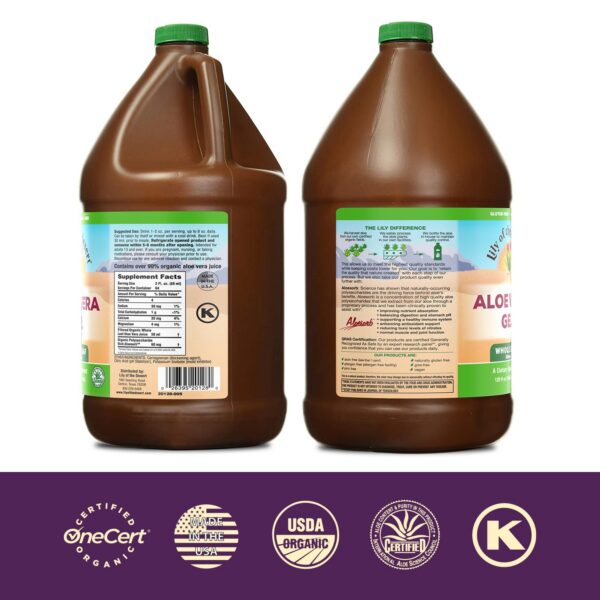 Gel espuma aloe vera Lily of the Desert detalle etiqueta