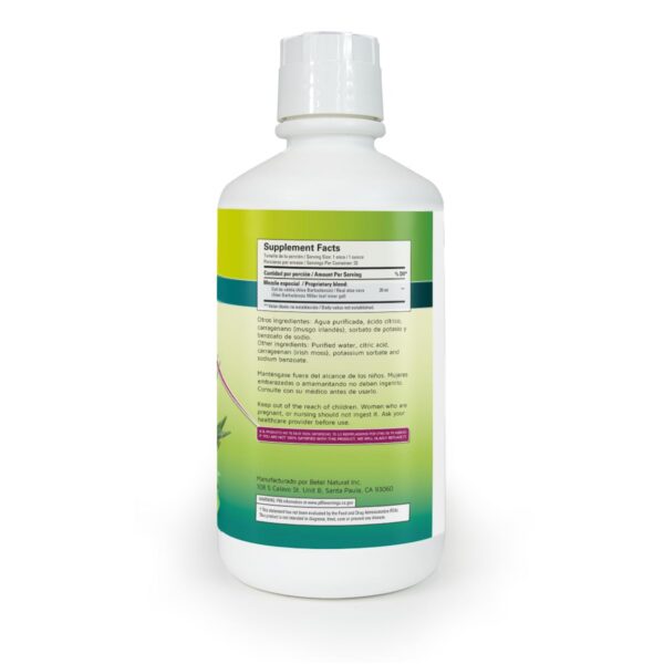 Gel natural Betel Natural apoyo gástrico 32 oz envase lateral