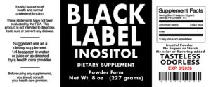 Generic Black Label suplemento polvo inositol 2.19 libras
