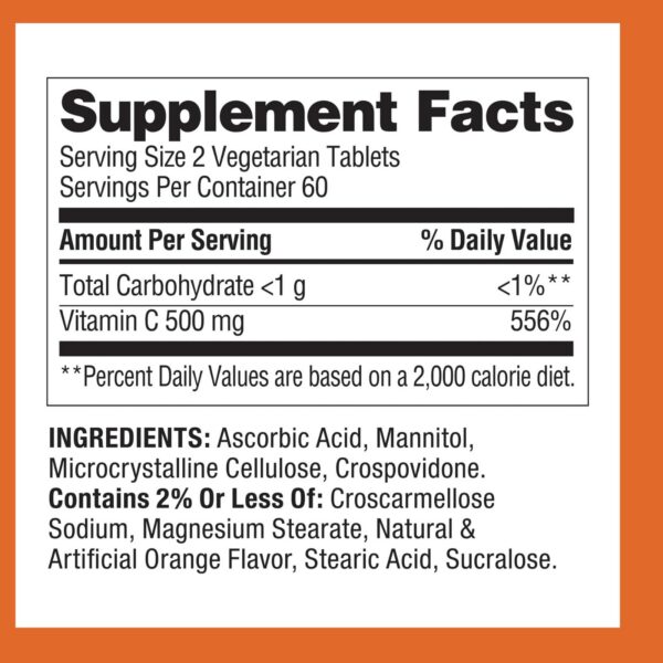 Etiqueta tabletas vitamina C disolución rápida