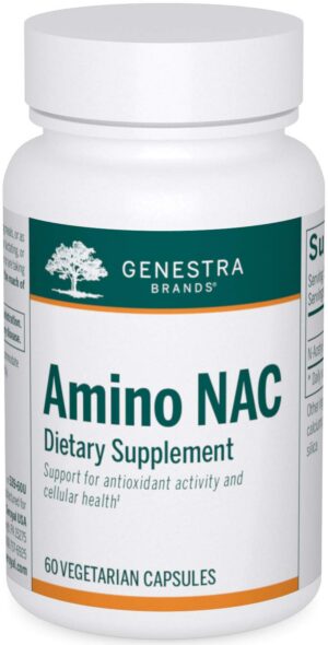 Version 1.0.0 Genestra Amino NAC suplemento antioxidante en cápsulas