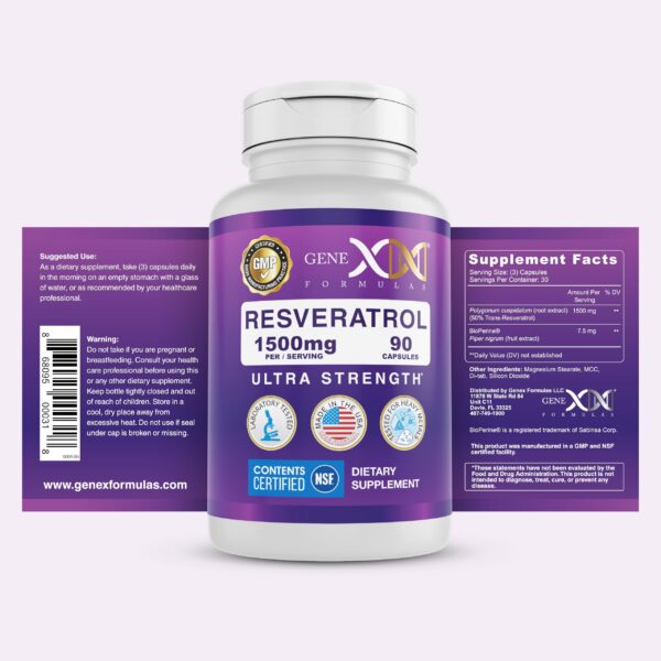 Cápsulas trans-resveratrol en frasco