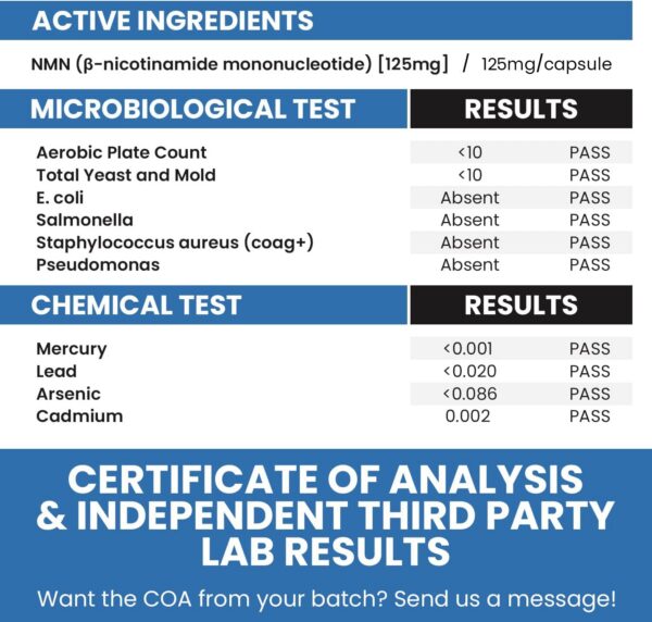 Genex NMN etiqueta COA