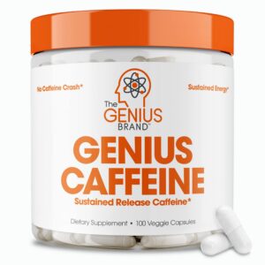 Envase de cápsulas Genius cafeína 100mg liberación sostenida