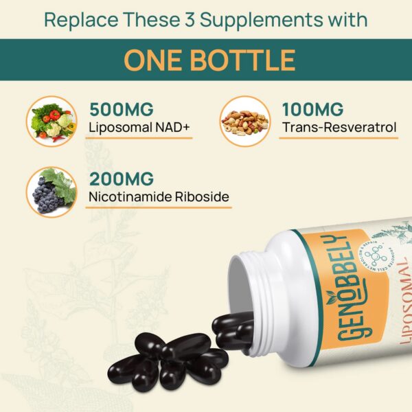 Frasco NAD+ liposomal Genobbely 800 mg