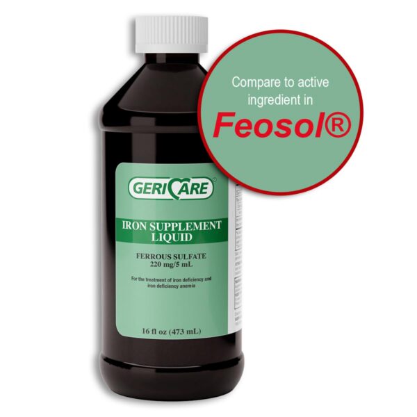 Etiqueta del hierro líquido GeriCare