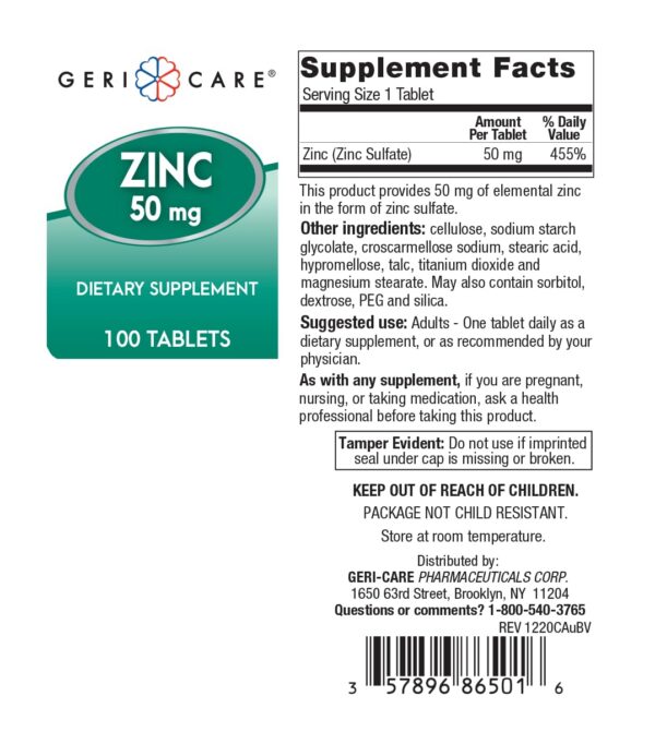 Version 1.0.0 Etiqueta Zinc Sulfato 50 mg