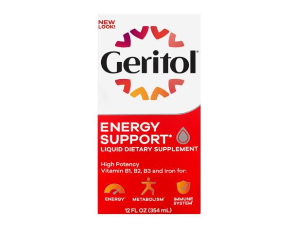 Etiqueta frontal del Geritol líquido