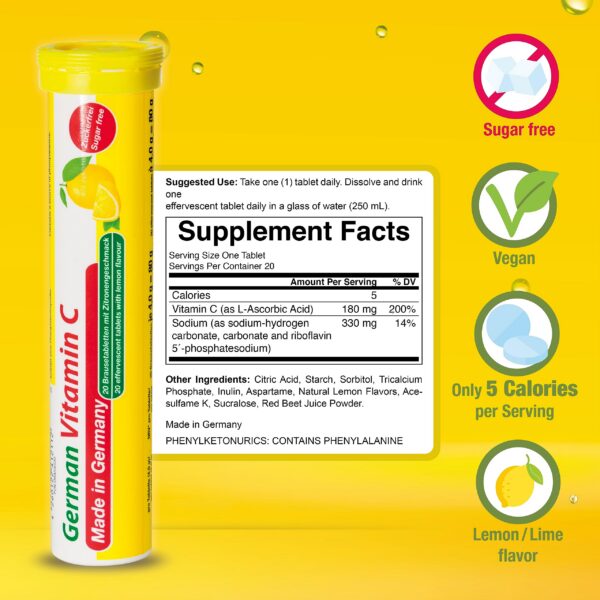 Version 1.0.0 German vitamina c efervescente vegana apoyo inmunológico