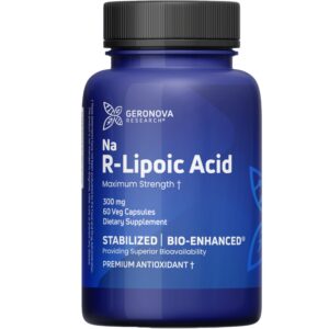 Frente del frasco Geronova Bio-Enhanced R-Lipoico