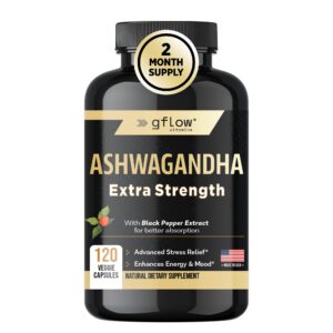 gflow vitamins Ashwagandha suplemento cápsulas 120 unidades