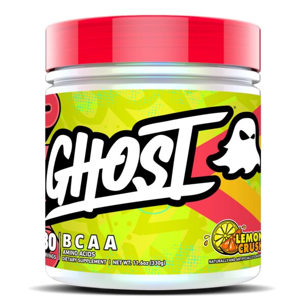 GHOST BCAA Lemon Crush botella y etiqueta