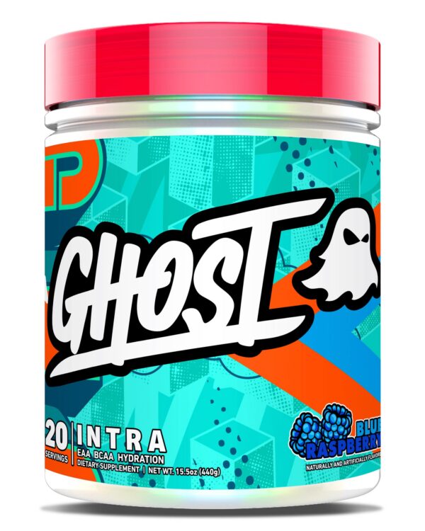 Frasco de GHOST Intra Workout polvo Blue Raspberry