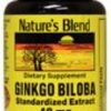 Ginkgo Biloba 40mg Nature's Blend 60 cápsulas suplemento herbal