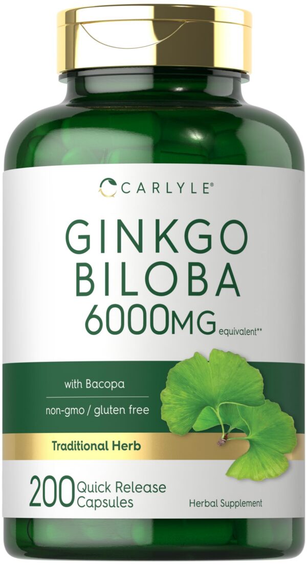 Ginkgo biloba pastillas Carlyle suplemento herbal 200 cápsulas