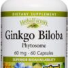 Ginkgo biloba natural factors 60 cápsulas mejora circulación salud cerebral