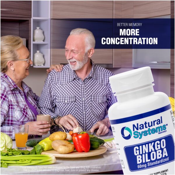 Ginkgo Biloba Natural Systems vitaminas para memoria foco y energía