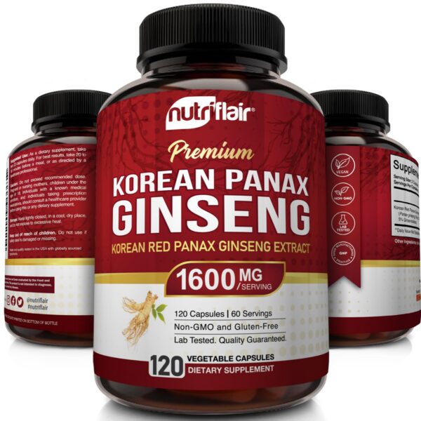 Ginseng 5% ginsenosides calidad certificada marca NutriFlair