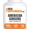 Version 1.0.0 Ginseng americano cápsulas extracto suplemento vegano BulkSupplements