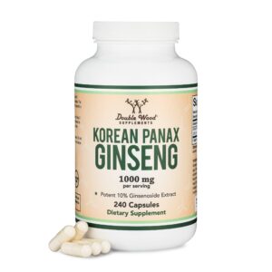 Frasco de cápsulas de ginseng coreano Double Wood 240 cápsulas