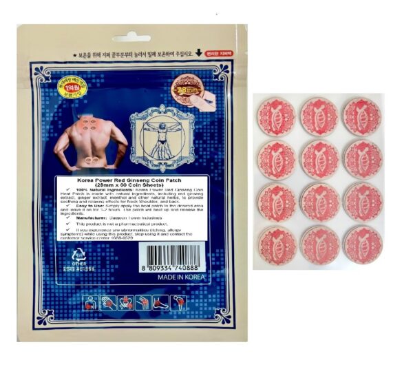 Ginseng rojo coreano en parches de calor terapéuticos