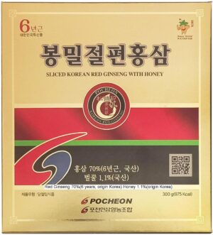 Paquete de ginseng rojo coreano Pocheon 300g con miel